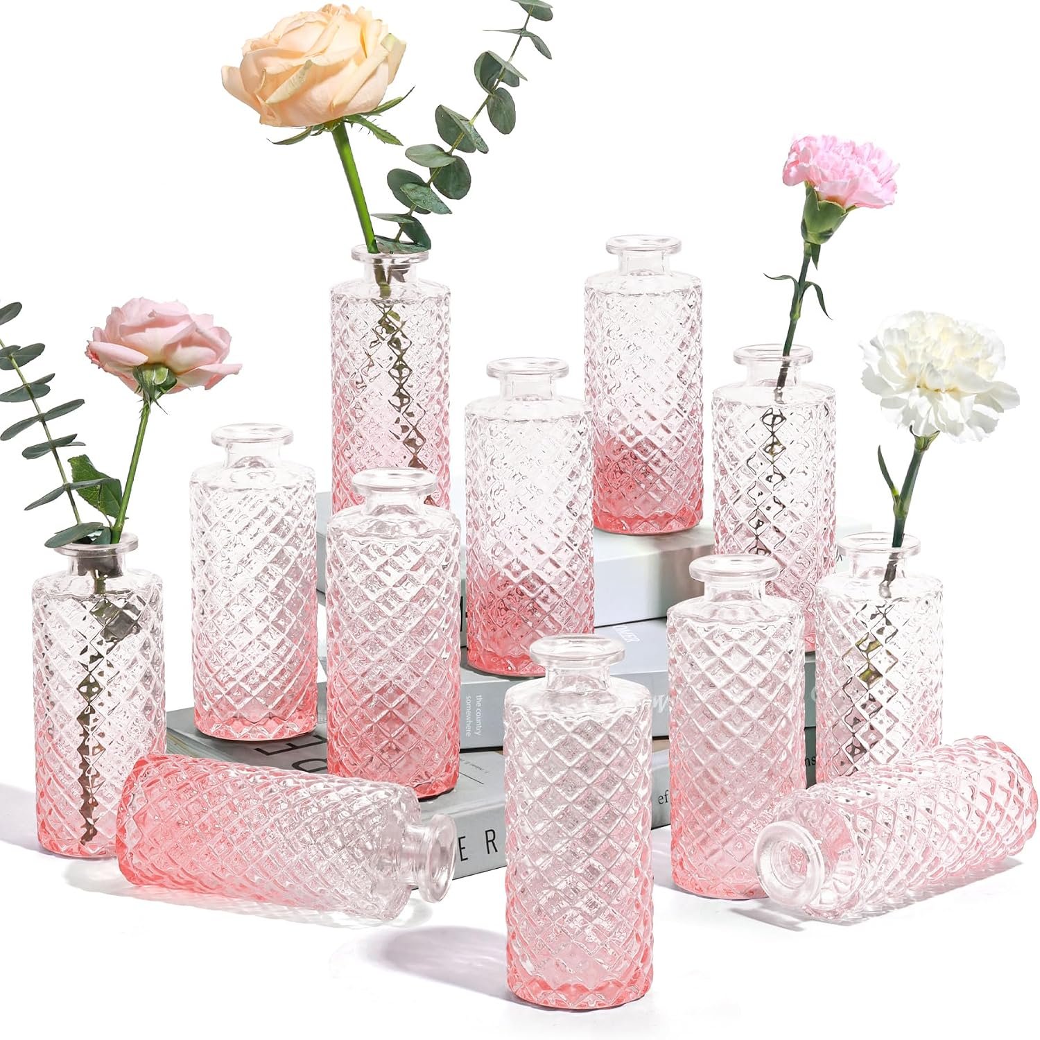 Glass vases, small diamond vases, mini vases